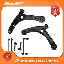 8 Piece Kit Lower Control Arm Ball Joint Inner Outer Tie Rod Sway Bar Link