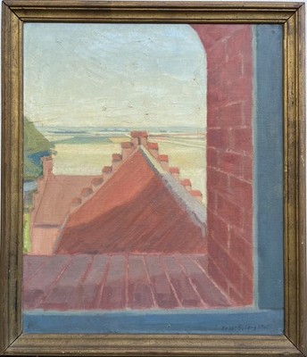 Ernst Syberg 1906-1981 View of a Flat Landscape Danish Modern 1941 