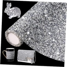 Bling Rhinestone Sticker DIY Home Decor Stickers Self 9.4"x15.8" Silver