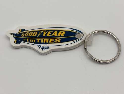 VINTAGE GOODYEAR BLIMP #1 IN TIRES KEYRING FOB RUBBER KEYCHAIN 