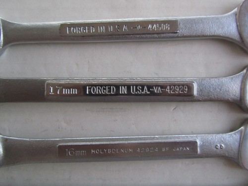 VINTAGE CRAFTSMAN 5Pc, Open-End & 12 Point Combination Wrench Set Series USA - Picture 5 of 6