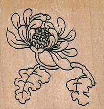 Flower Trailing Leaves 1 3/4 x 1 3/4" Rubber Stamp, Plant Stamp, Flower Stamp
