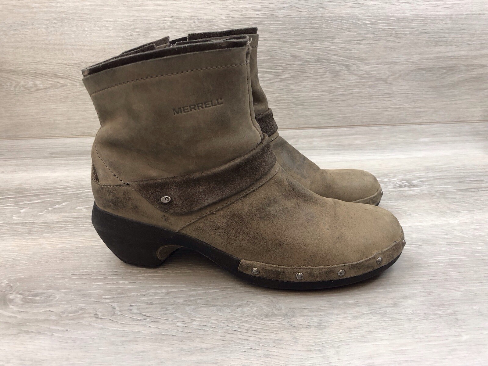 Stivali donna Merrell Luxe marrone medio trail outdoor pelle stivaletti 8 scarpe