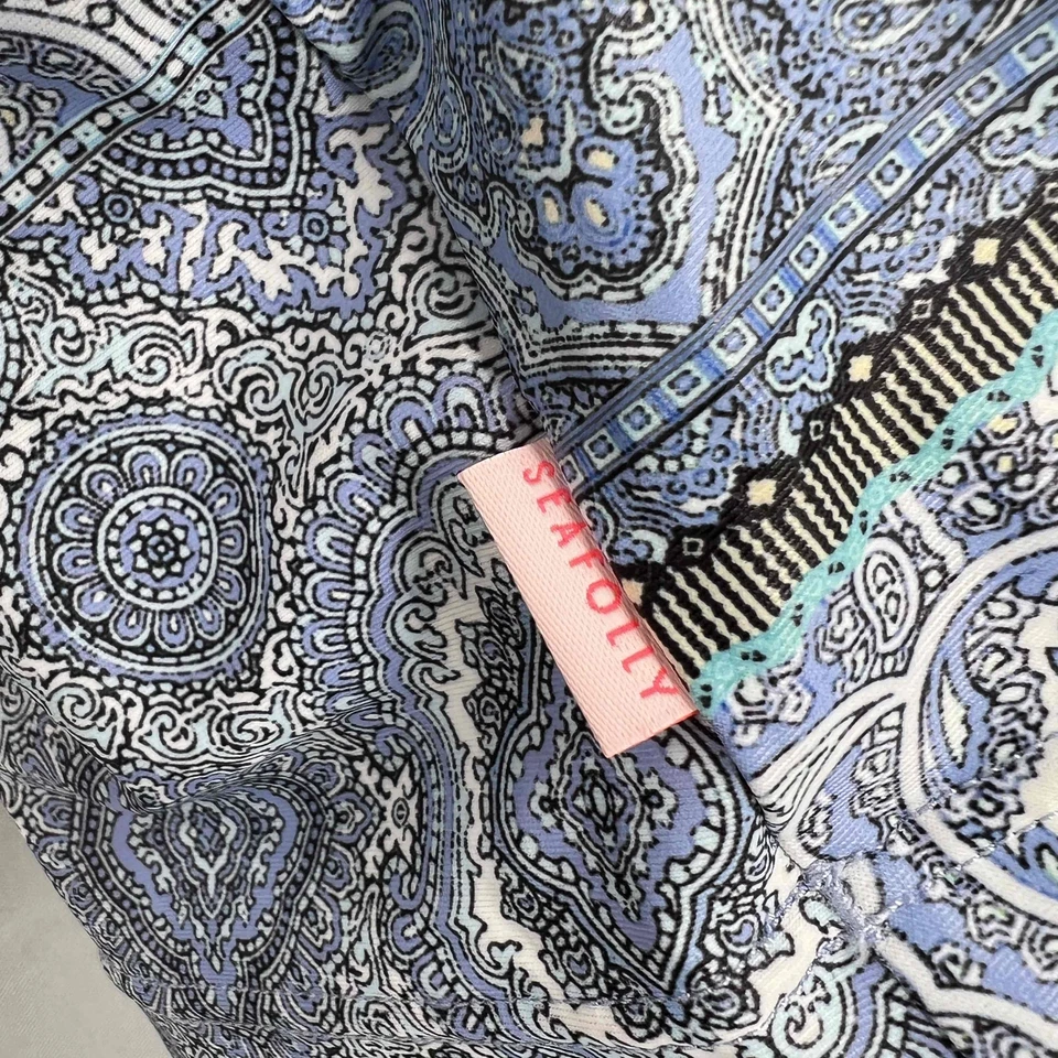 Seafolly Blue Paisley Rashguard Short-Sleeve Swim Shirt Kids Size 12 - Image 4 of 4