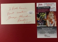 George Blanda Signed "1986" Index Card JSA Certified NFL Oakland Raiders HOF!