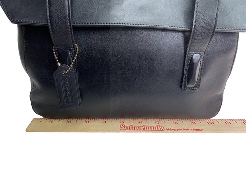 Vintage Coach Manhattan 9103 Black Leather Shoulder Handbag Made In Italy RARE - Picture 8 of 11