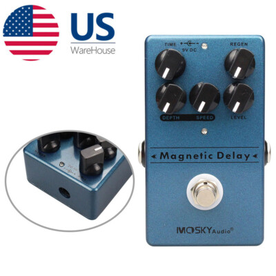 Moskyaudio Magnetic Delay Echo Guitar Effect Pedal True bypass LED Lights Metal