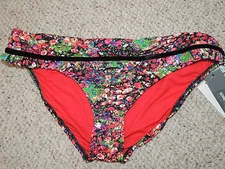 Kenneth Cole Bikini Swimsuit Swim Suit  BOTTOM ONLY Floral Women's Large L