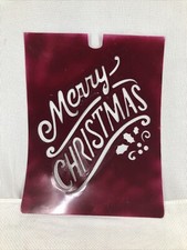 Stencil Merry Christmas with holly angled reusable 14 x 18 crafts