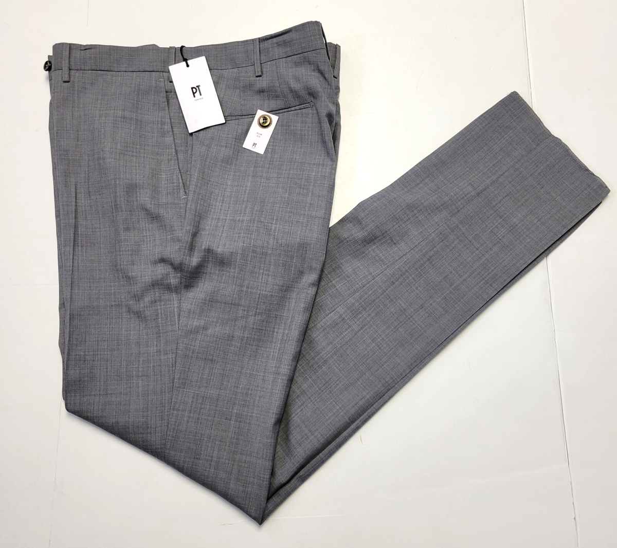$475 New PT TORINO Super 130s Wool Dress Pants Men's 40 Slim Fit
