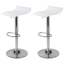 WOLTU 2x Barhocker Drehstuhl Bistrohocker Kunstleder Barstuhl Lounge Bar Weiß