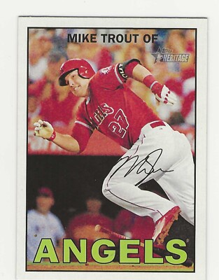 2016 Topps Heritage # 500 Mike Trout  Action Variation as shown