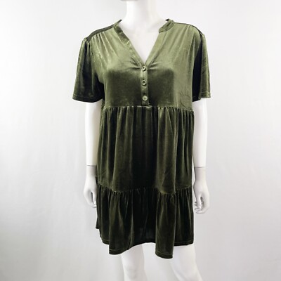 ModCloth Green Velvet Short Sleeve T-Shirt Dress Size L Casual Tunic Lagenlook | eBay ModCloth Green Velvet Short Sleeve T-Shirt Dress Size L Casual Tunic Lagenlook | eBay