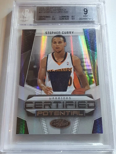 2009 Certified Stephen Curry Rookie #PATCH /599 Game RC Jersey - BGS 9 (POP 22)