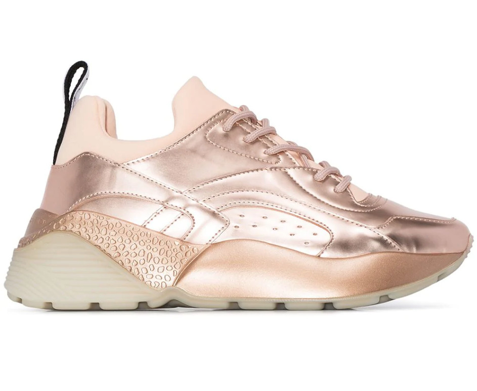 Stella McCartney Z3319 Rosegold Metallic Eclypse Sneakers Women's EU Size 37 M