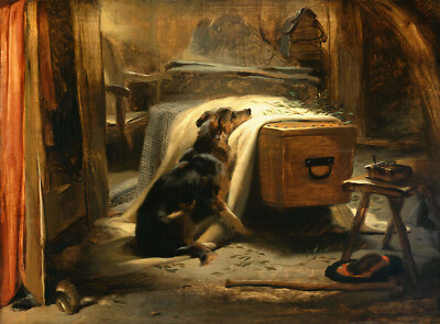 Edwin Landseer - The Old Shepherds Chief Mourner (1837) - 17''x22'' Fine Art Print