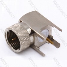 10x F Male Plug Right Angle Thru Hole PCB Mount Connector Adapter RF 90 Degree