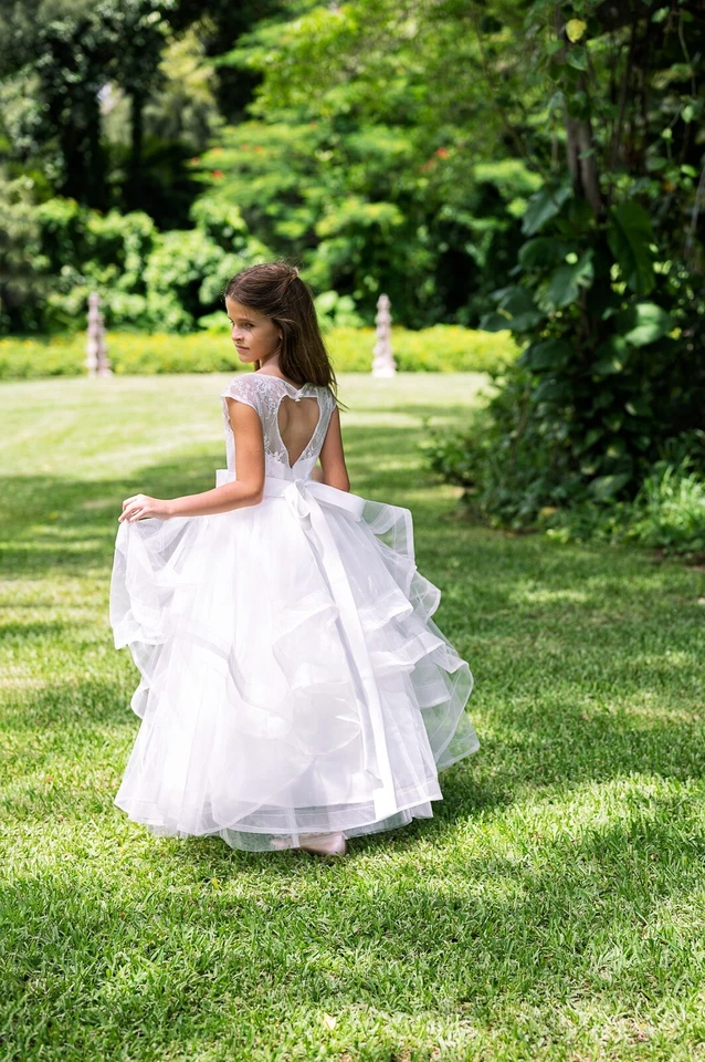 Vestido Formal Flor Niñas Princesa Boda Dama de honor Cumpleaños Comunión Niña 9Y Foto 4 de 4