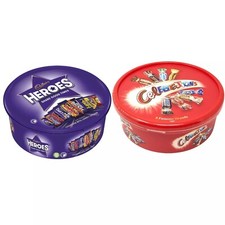 2x Chocolate Tubs Cadbury Heroes and Celebration Chocolates  550g Each Free Ship