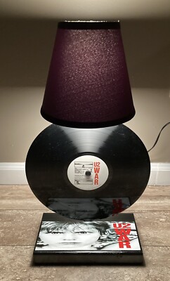 U2 * CUSTOM HANDMADE ONE OF A KIND TABLE LAMP * MADE WITH ACTUAL VINYL ALBUM