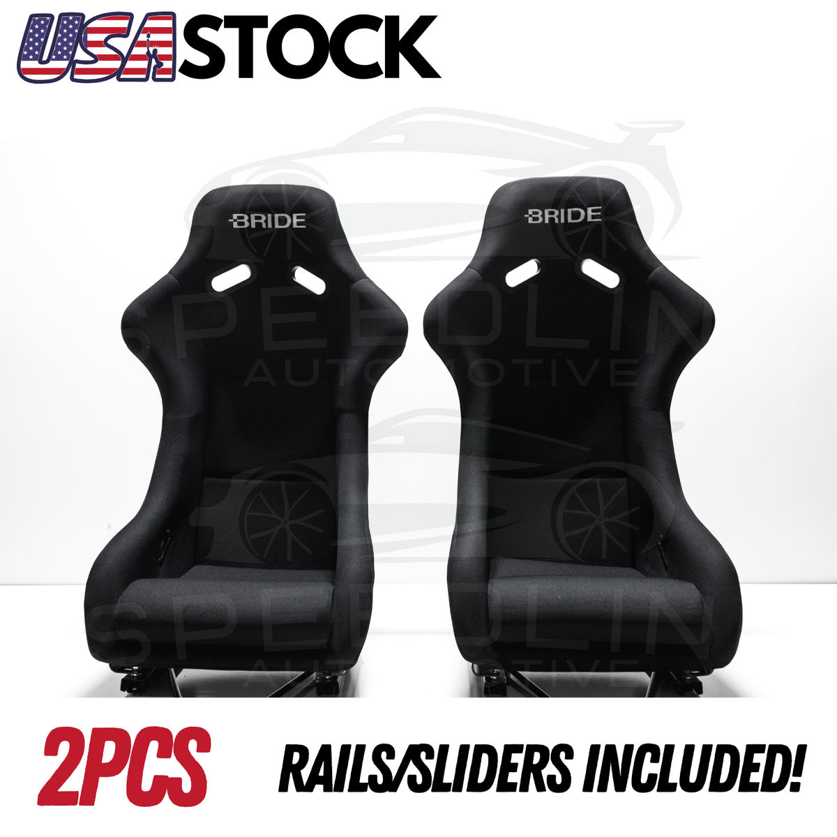 NEW BRIDE ZETA II Black Cloth Seats Vios JDM Racing Seat PAIR Set