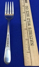 Salad Fork Wm Rogers MFG Co Silverplate Pricilla aka Lady Ann Pattern Vintage 6"