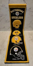 Winning Streak Black NFL Pittsburgh Steelers Football Team Heritage Banner 32x8