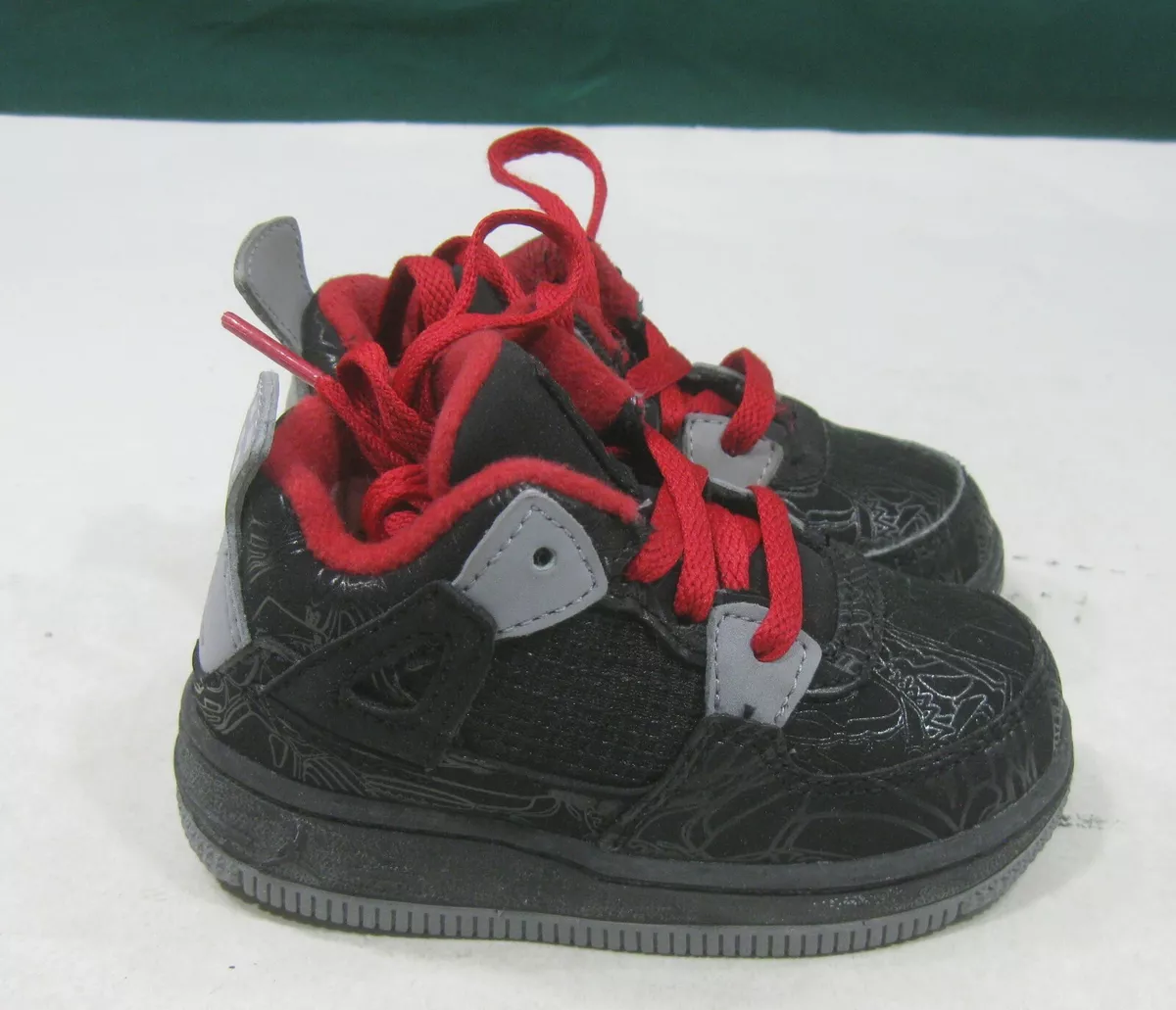 Air Jordan Force 4 AJF (TD) 414592 - 001 Black / Varsity red toddler size 5