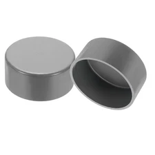 2 Pack 4.9" Diameter PVC Pipe End Cover Cap Fittings for Furniture Garden, Grey
