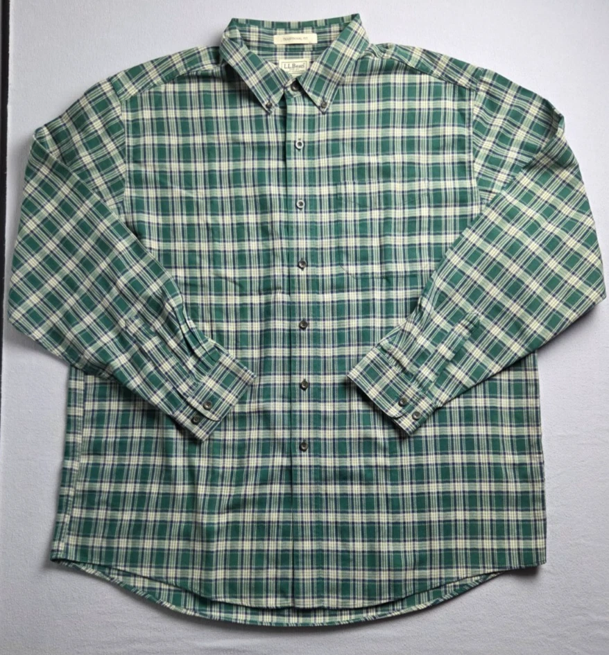 LL Bean Flannel Shirt Mens X-Large Green Plaid Traditional Fit Long Sleeve XL
Opens in a new window 