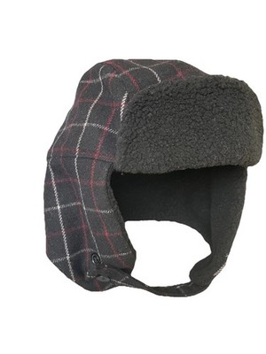 Paul Smith PS Winter Wool Trapper Hat L Grey Plaid Check Fold Ear Flaps England