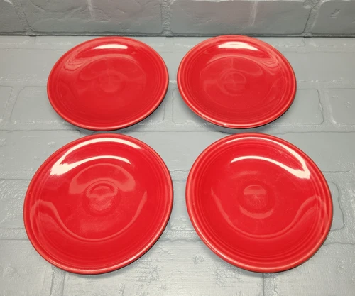 FOUR Scarlet Fiesta 6" Bread & Butter Plates