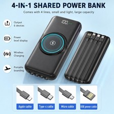 900000mAh Wireless Power Bank Backup Fast Charger Portable External Battery