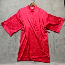 Victoria's Secret Robe Women Pink Satin Kimono Short Pockets No Belt S/M