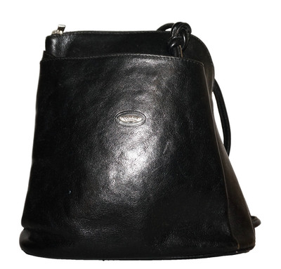 80's Vintage CUOIERIA FLORENTINA Black Leather Backpack 10x10 *WEAR
