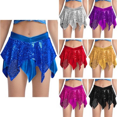 Kids Girl's Underskirt A-Line Skort Performance Skirt Metallic Skirts Glossy