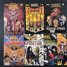 Rock N' Roll Comics 7x Lot #1 5 6 7 13 22 24 1989 Guns Roses Led Zeppelin AC/DC