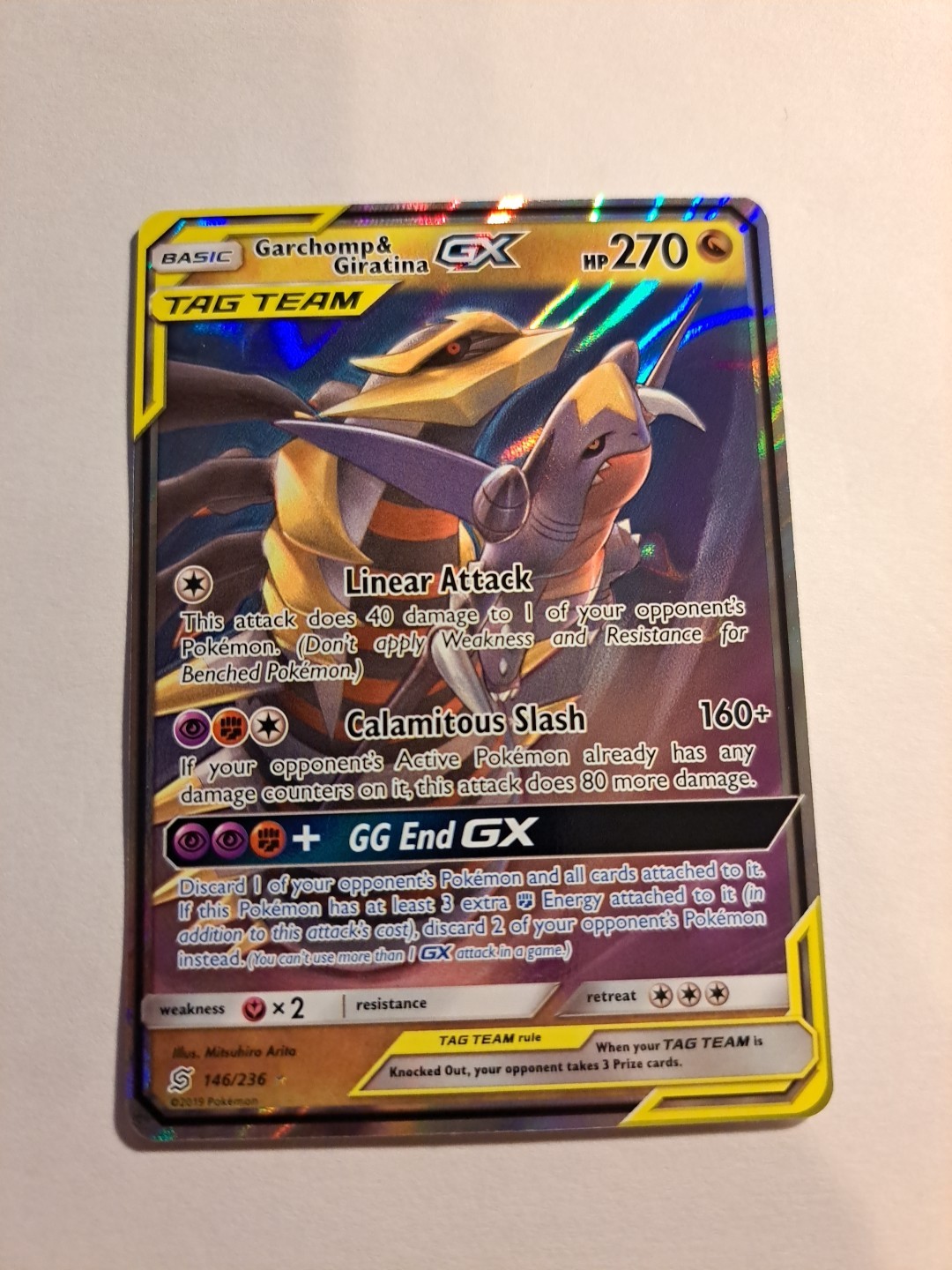 Garchomp & Giratina GX 2019 Pokemon Sun & Moon Unified Minds 146/236 NM 