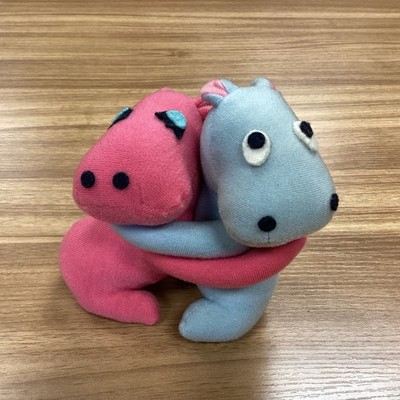 Vintage KNICKERBOCKER EMBRACEABLES HUGGING Hippos Plush Dolls