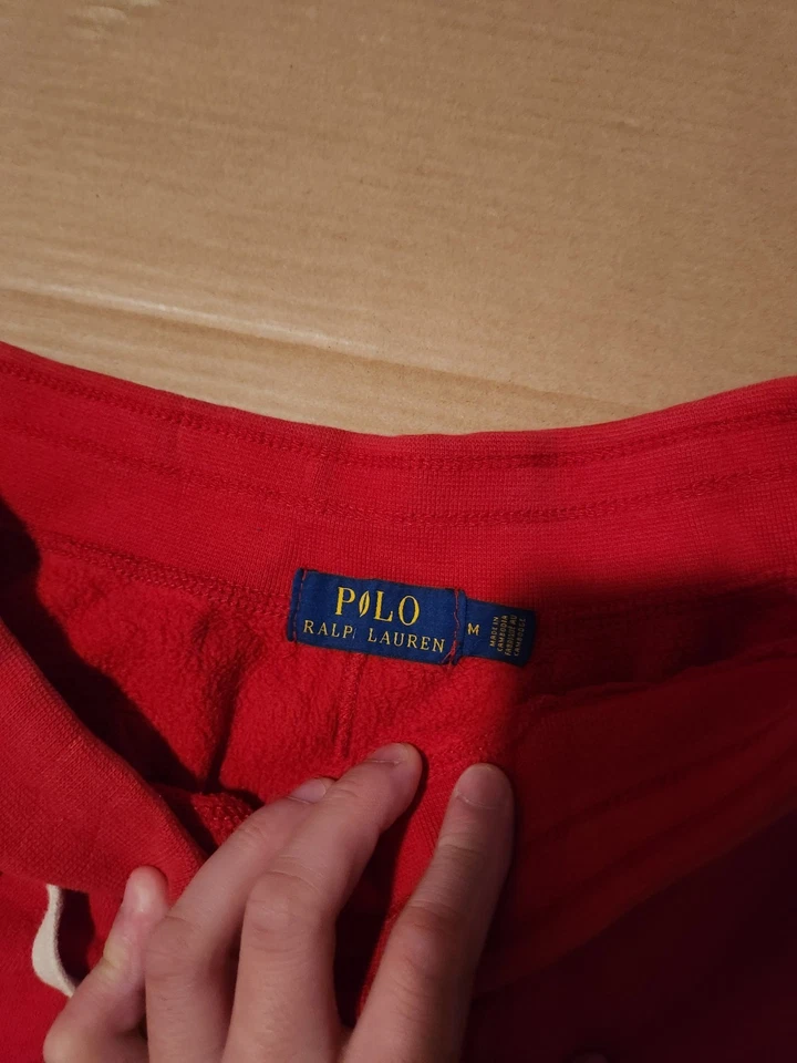 Polo Ralph Lauren Fleece Logo Jogger Sweatpants Mens Medium Red Navy Blue - Image 3 of 4