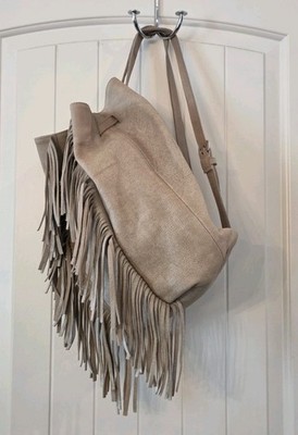 Loli Degano Nubuck Leather Backpack Bucket Bag Fringe  display picture 2