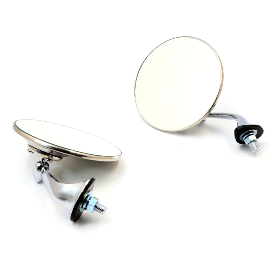 Pair Chrome Door Mirror NEW LH/RH SET 1 1/2 Litre RILEY 2-1/2 Litr RM 1945- 1954 - Image 3 of 4