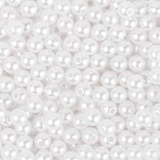600pcs White Pearl Beads Bulk,8mm Round White Pearl Beads for Craft Loose Fak...