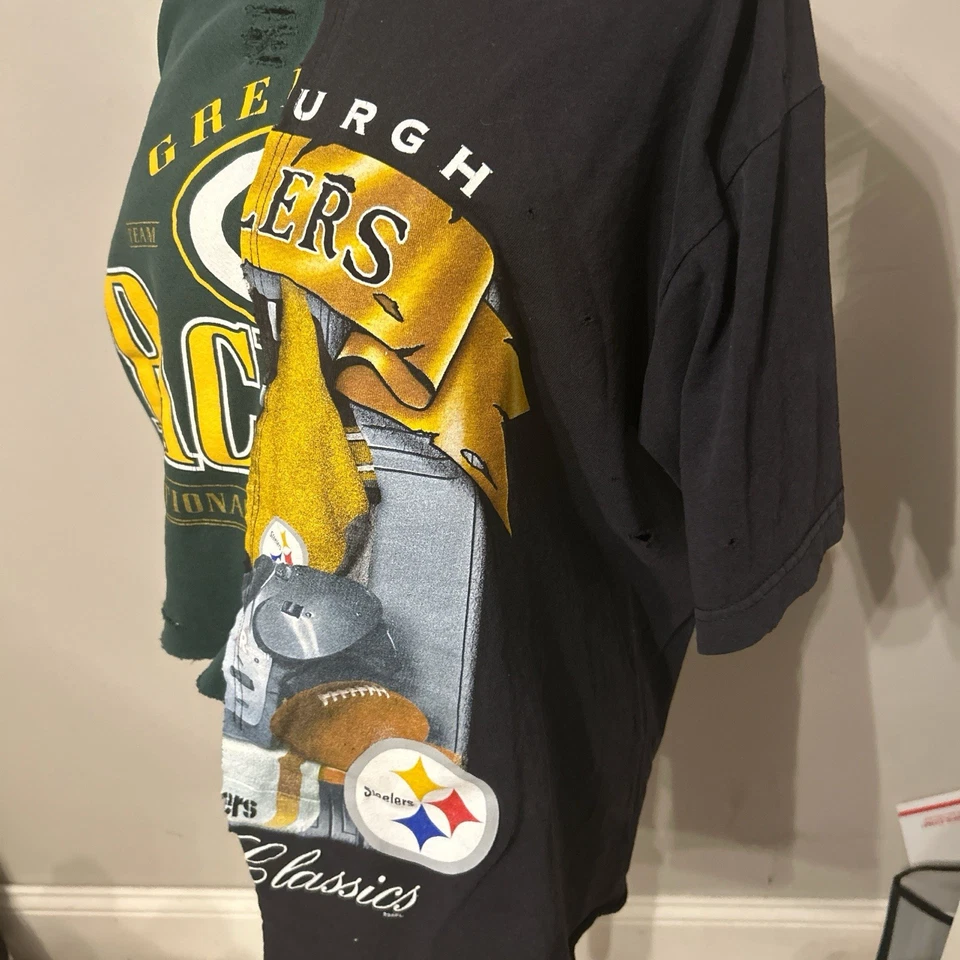 Furst в своем роде Green Bay Packers половина рубашка половина толстовка состаренный - Изображение 2 из 4