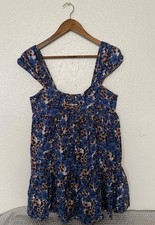 Free People Women’s Blue Floral  Mini Dress Size S/P