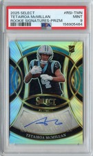 TETAIROA MCMILLAN 2025 PANINI SELECT SILVER PRIZM ROOKIE RC AUTO PSA 9 PANTHERS