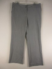 Talbots Pants Womens 12P Petite Gray Straight Leg Dress Pants Button Waist
