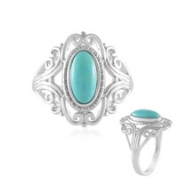 Cavill Ring 1,24Ct TüRkis Silber 925 Platiniert Oval Damen Schmuck
