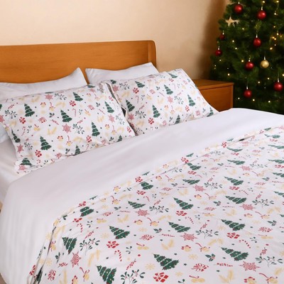 100% Cotton Queen Duvet Cover Set - 2 Piece Soft & Breathable Bedding Set, Li...