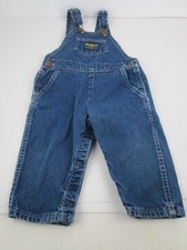 VTG OshKosh B'gosh Vestbak Denim Overalls infant Sz 18 mo Snap Inseam USA made
